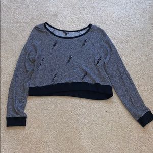 Express Gray Cropped Sweater